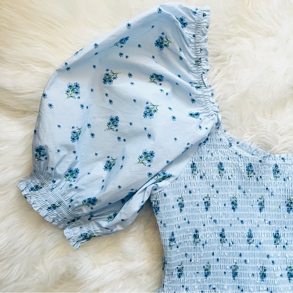 New! HILL HOUSE The Louisa Nap Midi Dress in Blue Ditsy - Picture 13 of 14